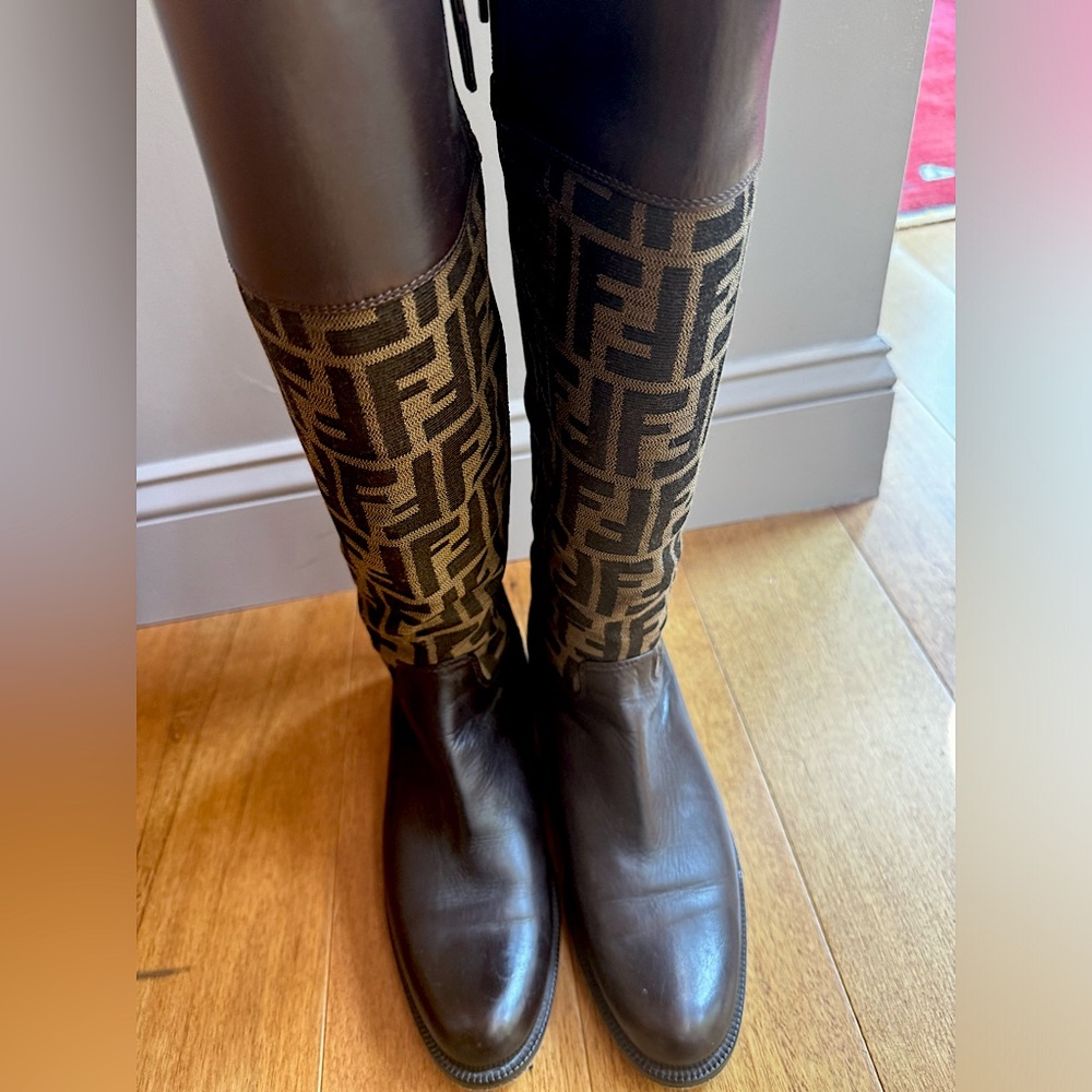 ❤️SOLD❤️ Vintage Fendi Zucca Riding Boot